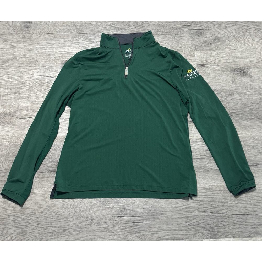 Kastel Denmark Charlotte XL Long Sleeve 1/4 Zip Top Green Sun Mesh EUC